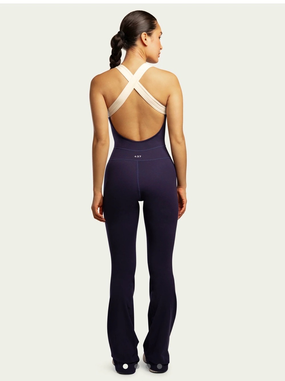 437 The Sculpt Onesie in Navy and Creme